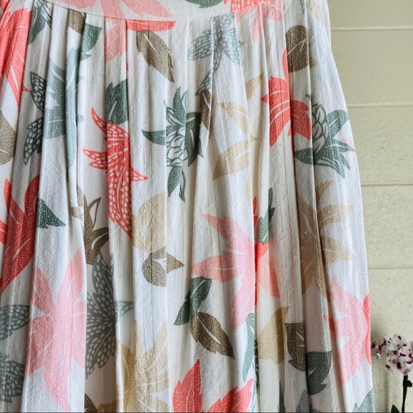 VTG Ann Hill Floral Pleated Maxi Skirt - Picture 3 of 7